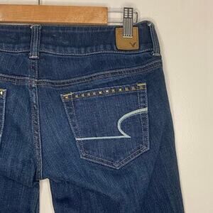 American Eagle Studded Artist Jeans Dark Blue Size 6